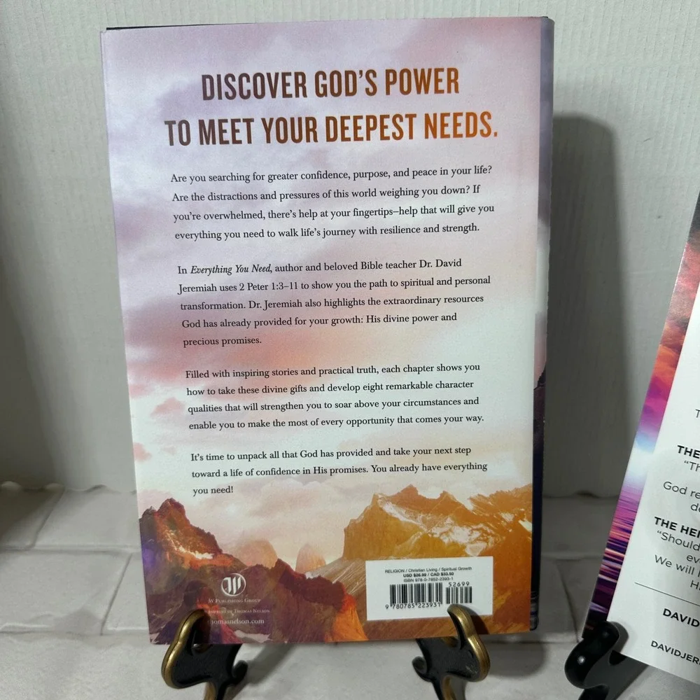Dr David Jeremiah Everything You Need 8 Essential Steps Hardcover Book &Bookmark